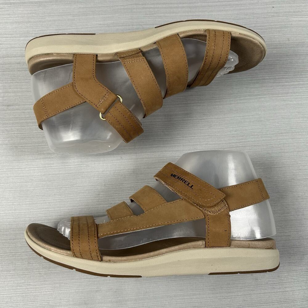 Merrell Bracken Women’s Size 8 Brown Leather Strappy Gladiator Casual Sandals